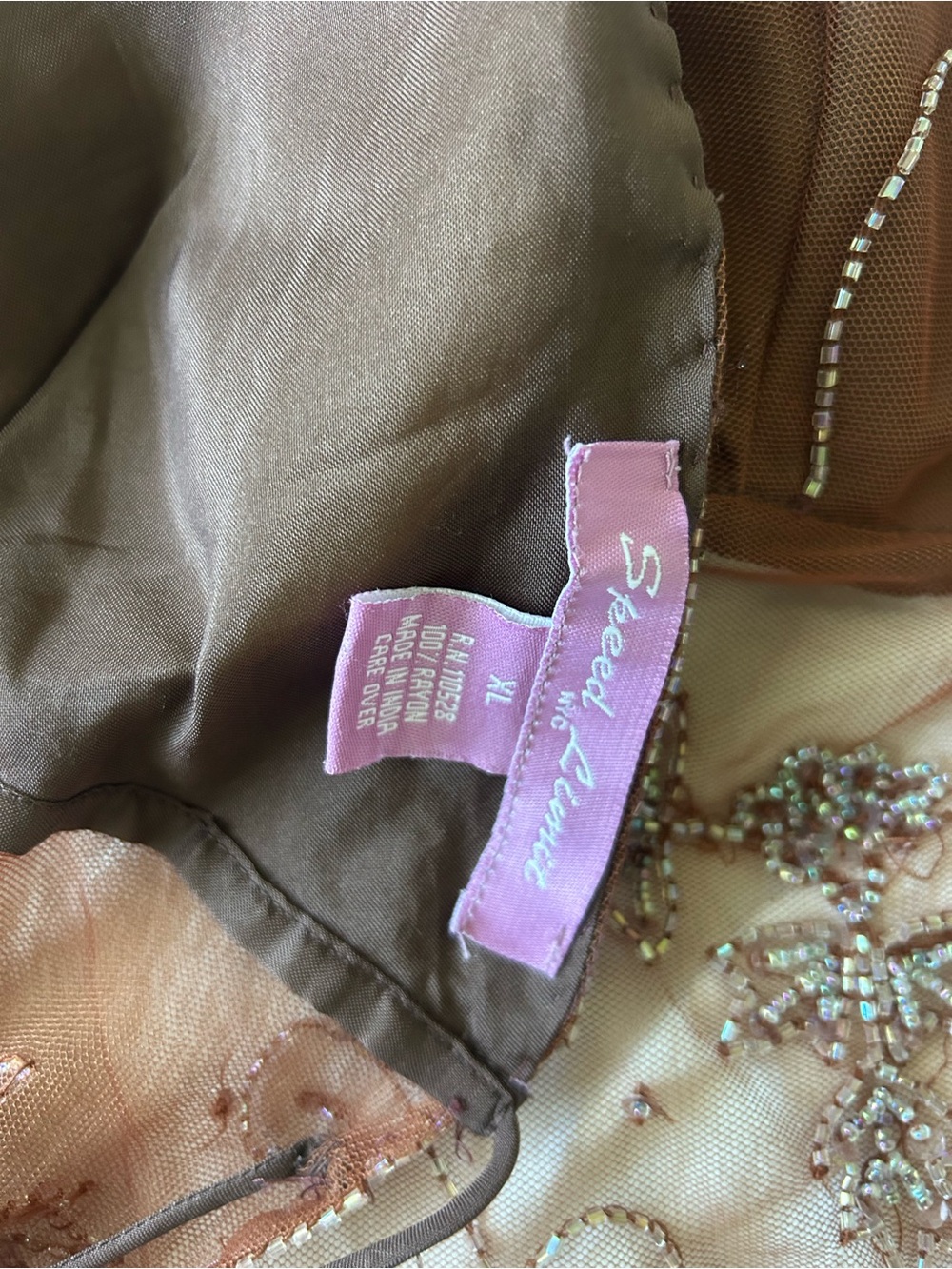 Y2K Brown Beaded Halter Top By Speed Limit NYC - Picture 10 of 10